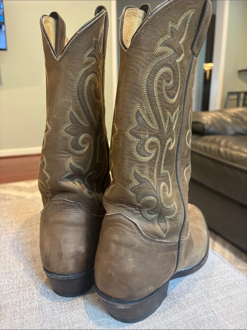Extra Wide Justin vintage Leather Cowboy western Boots #2253 11 EEE made USA